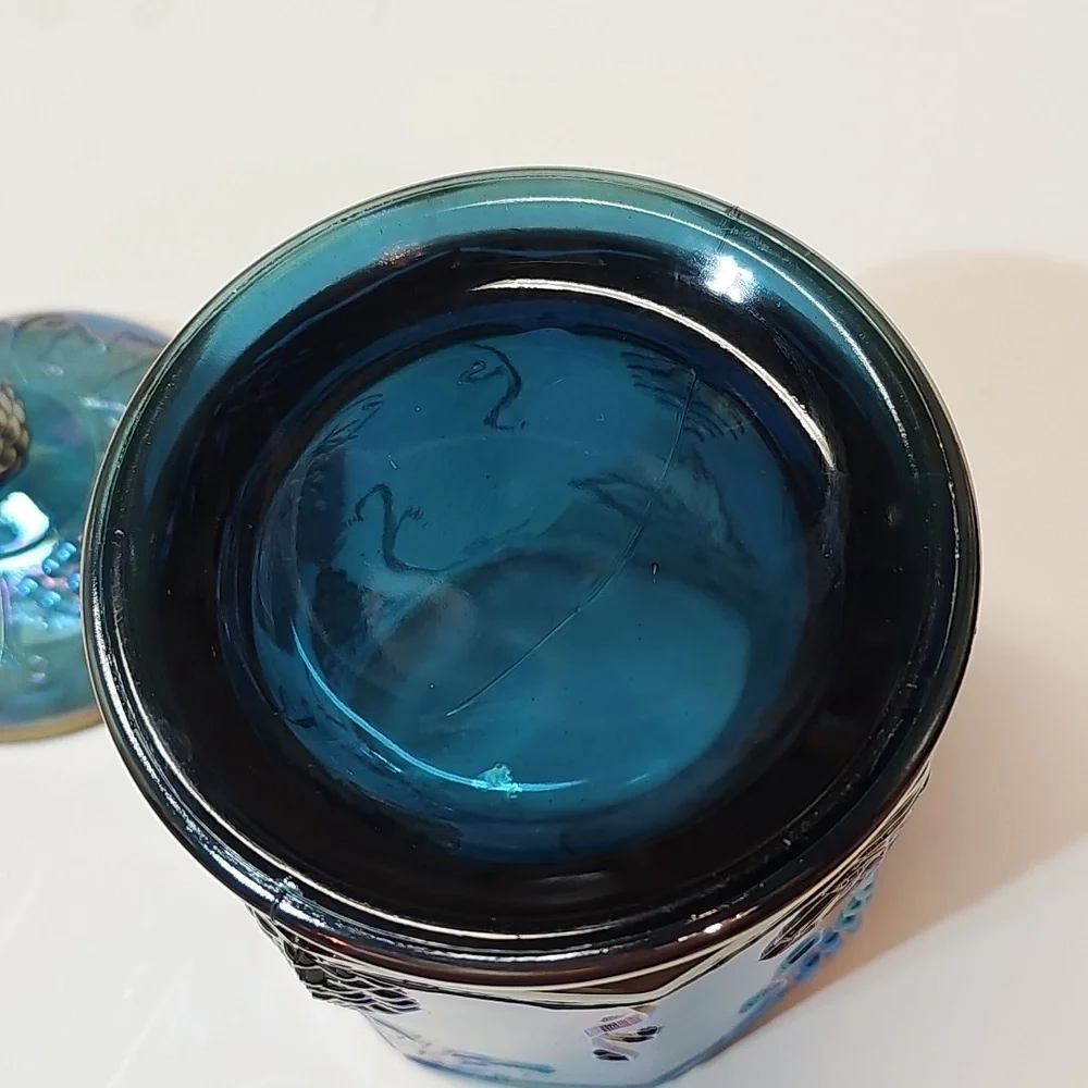 Vintage Indiana Glass Blue Carnival Glass 
